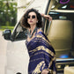 Buy Blue Satin Silk Sarees Online-STORI