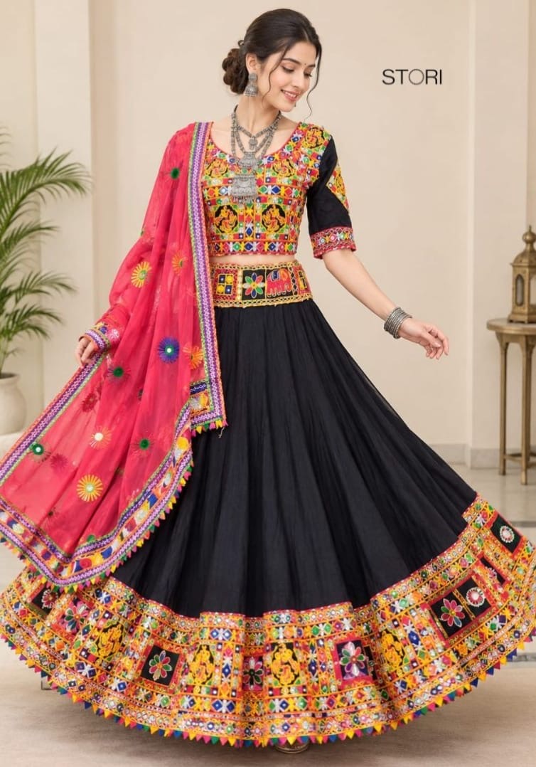 STORI Black Lehenga choli set 