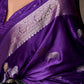 Deep Purple Woven Satin Silk Saree