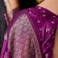 Eggplant Purple Woven Satin Silk Banarasi Saree
