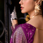 Eggplant Purple Woven Satin Silk Banarasi Saree
