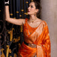 County Orange Woven Satin Silk Banarasi Saree