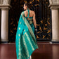 Rama Green Woven Satin Silk Banarasi Saree