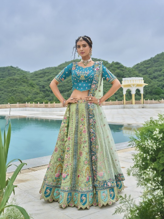 Shop Blue Lehenga In Online-STORI