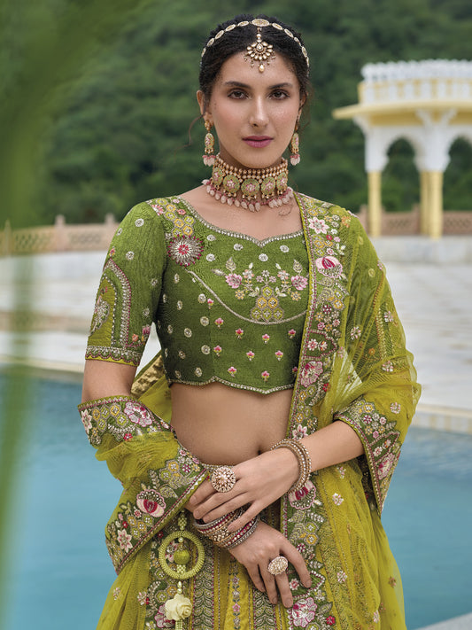 Buy Green Lehenga In Online-STORI