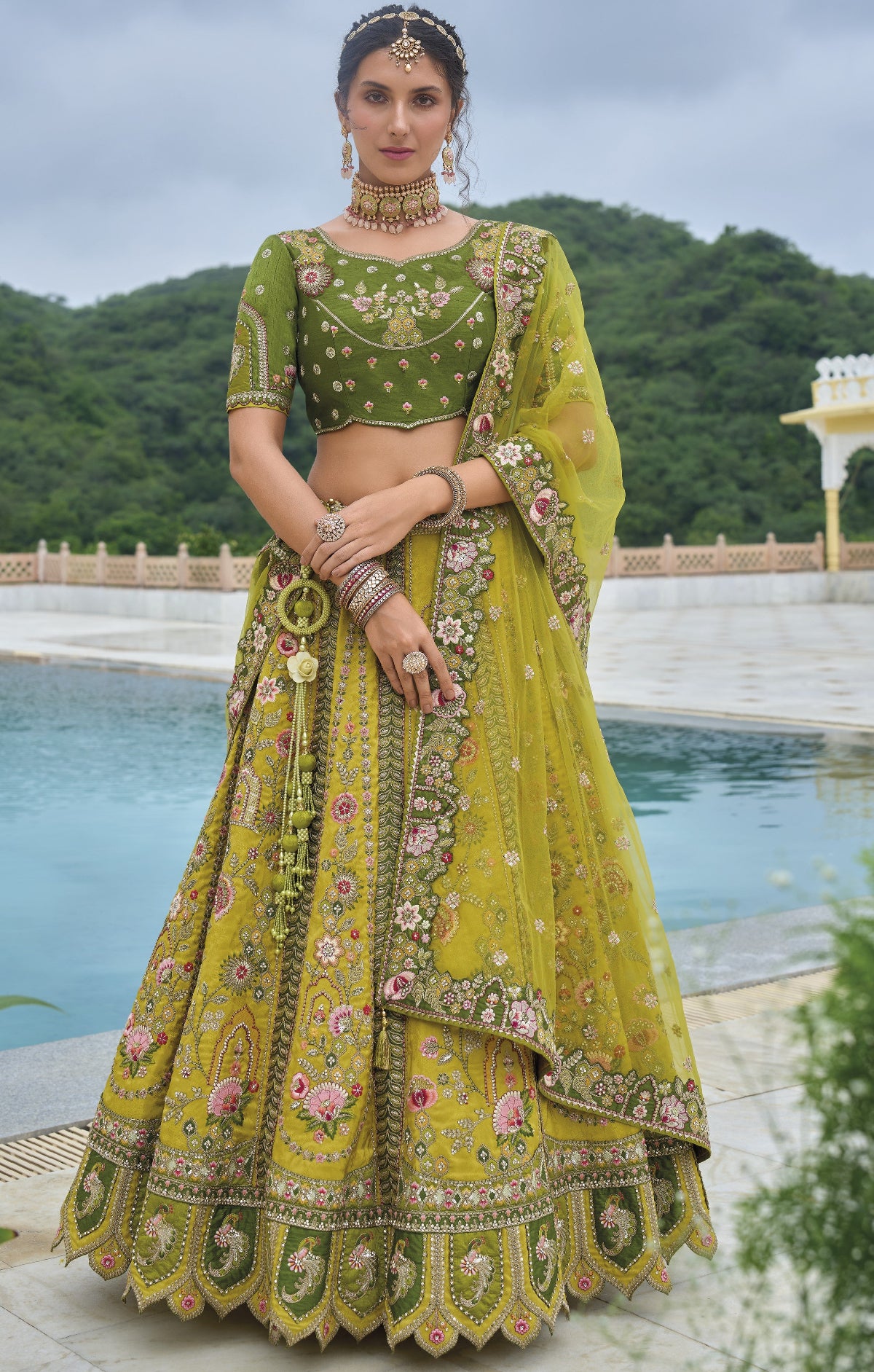 Buy Green Lehenga In Online-STORI