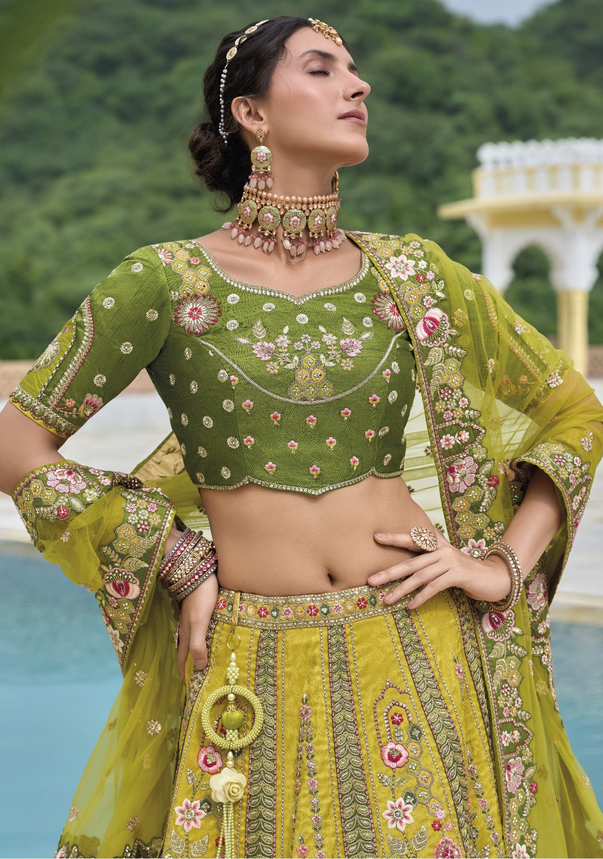 Buy Green Lehenga In Online-STORI