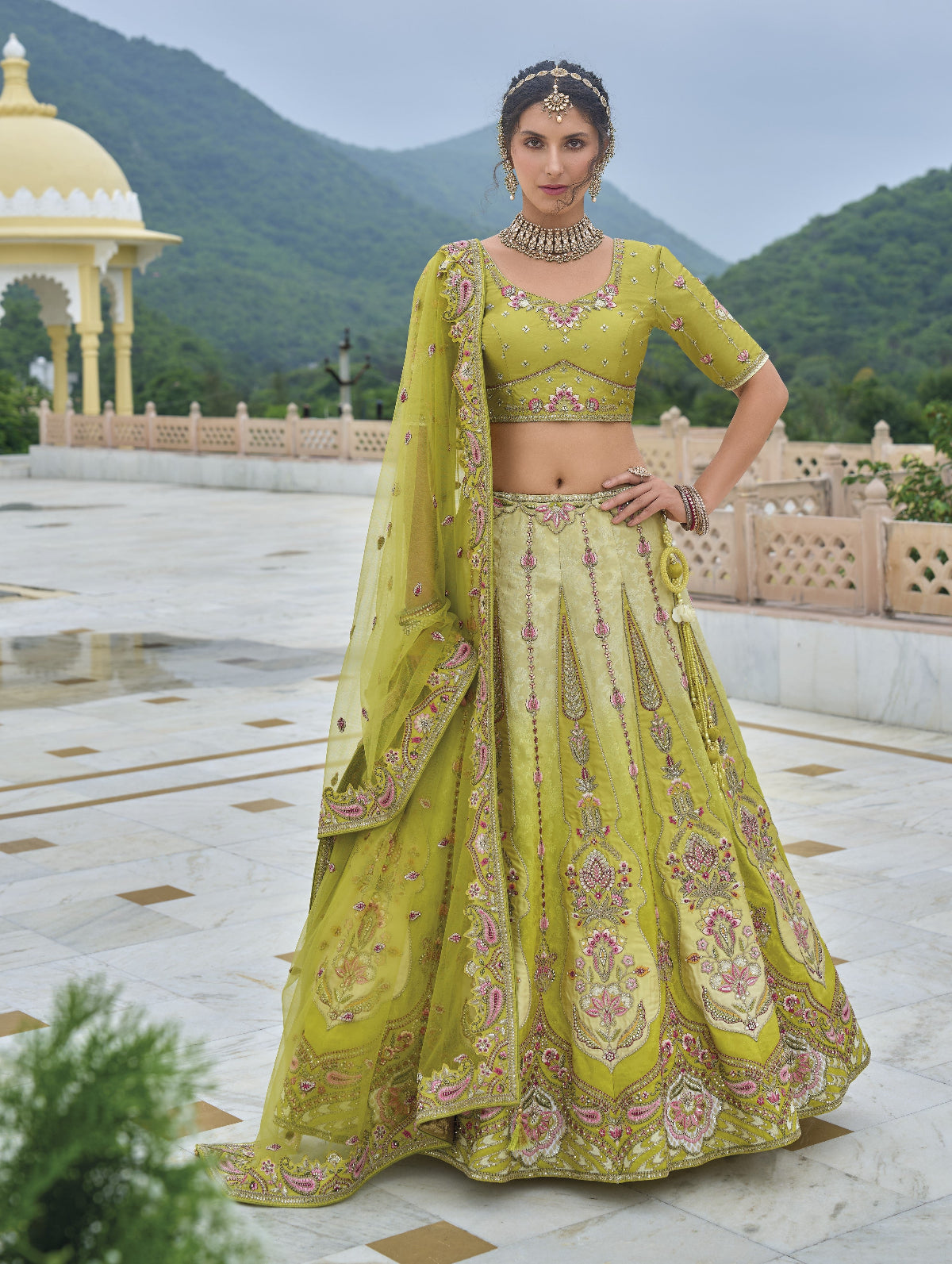 Shop Green Lehenga In Online-STORI