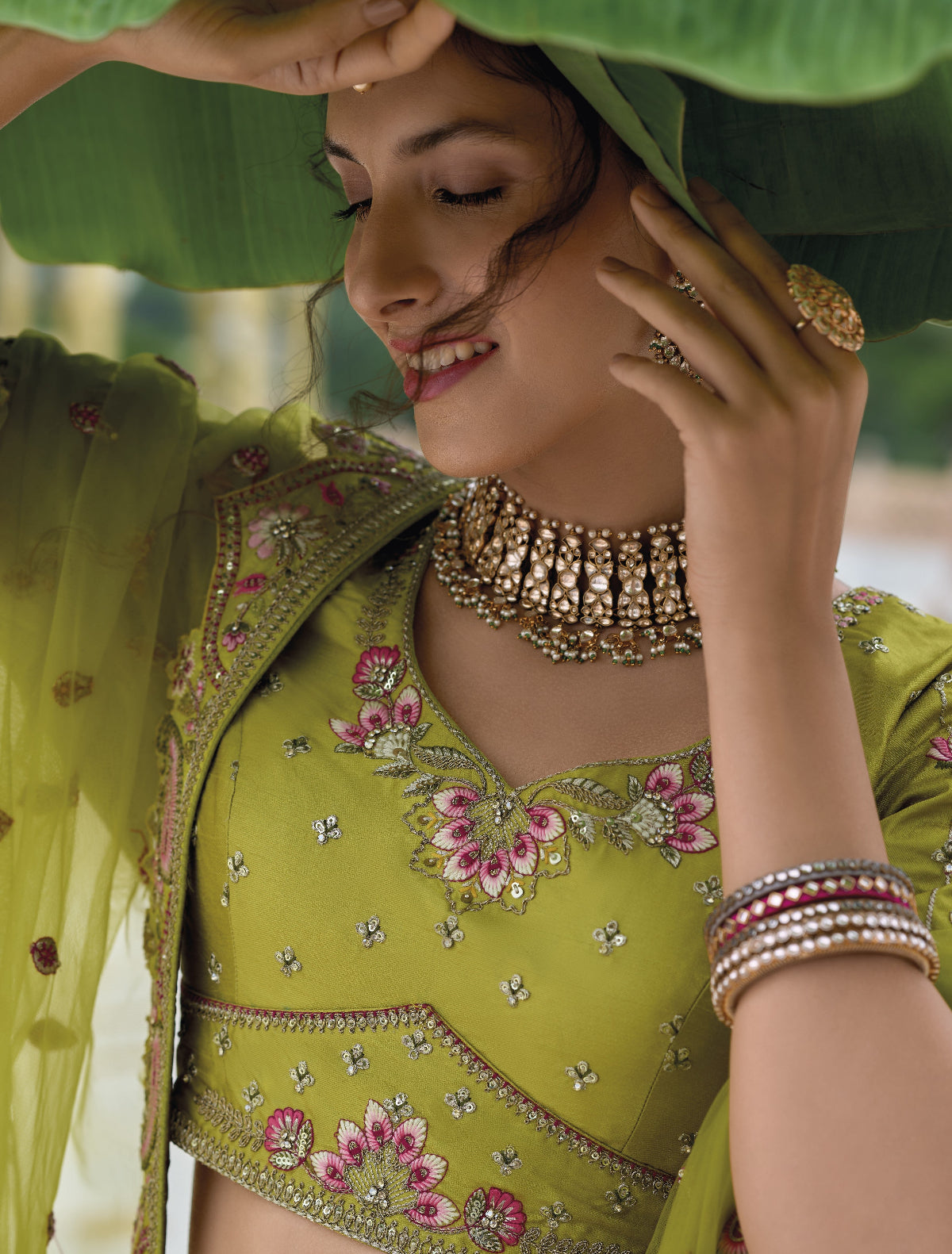 Shop Green Lehenga In Online-STORI