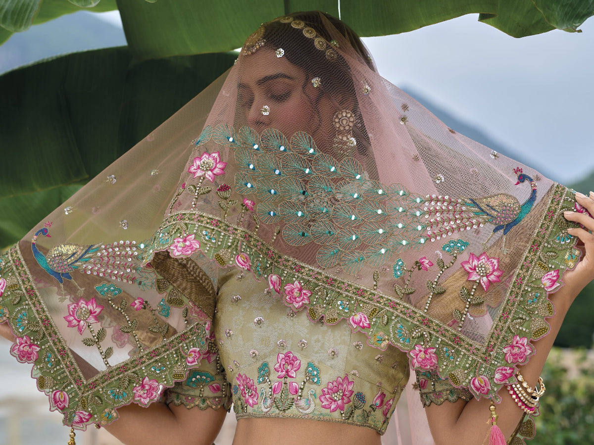 Shop Green Lehenga In Online-STORI