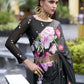 Shop Black Floral Georgette Pure Silk Sarees at STORI