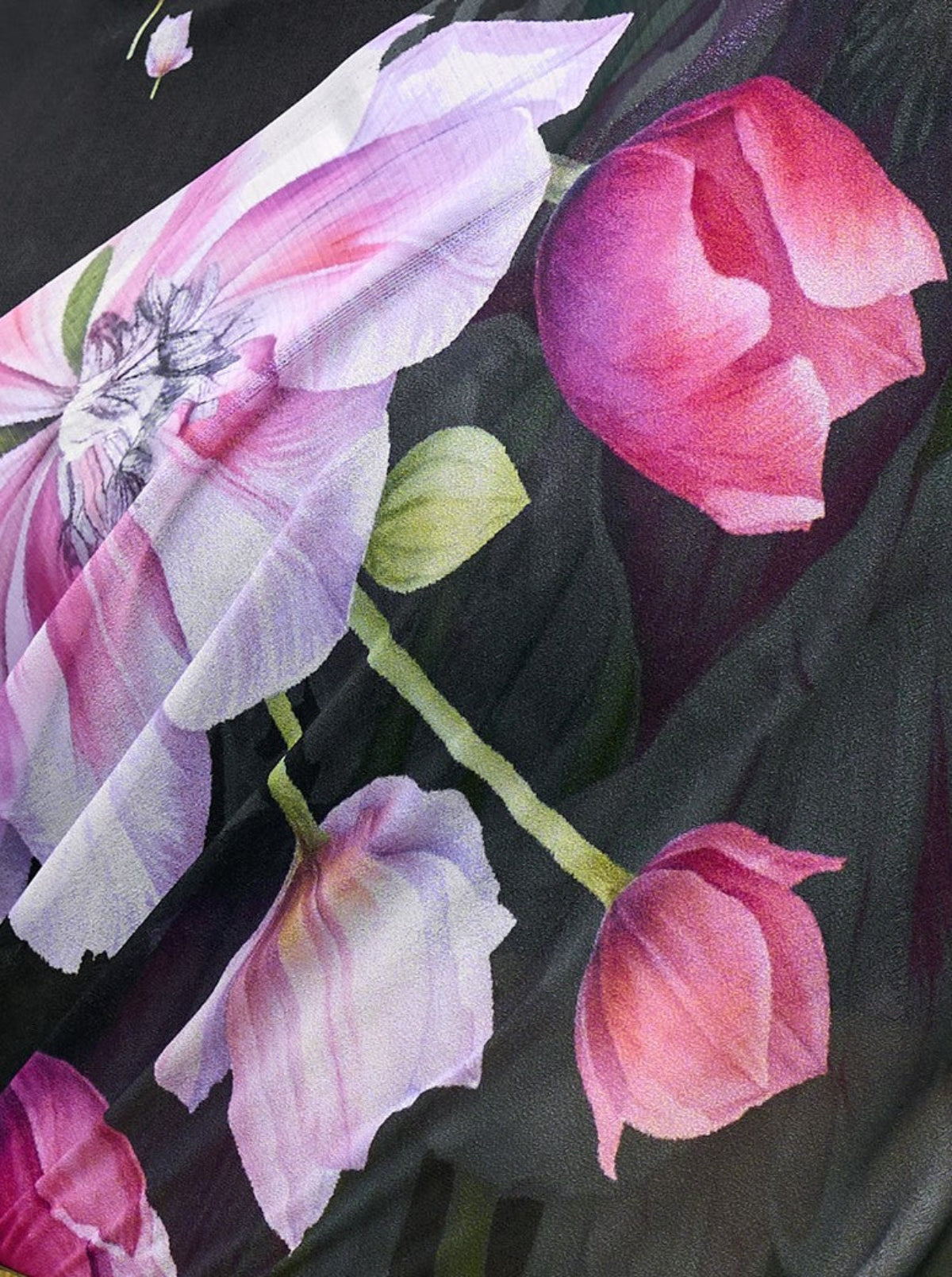 Shop Black Floral Georgette Pure Silk Sarees at STORI