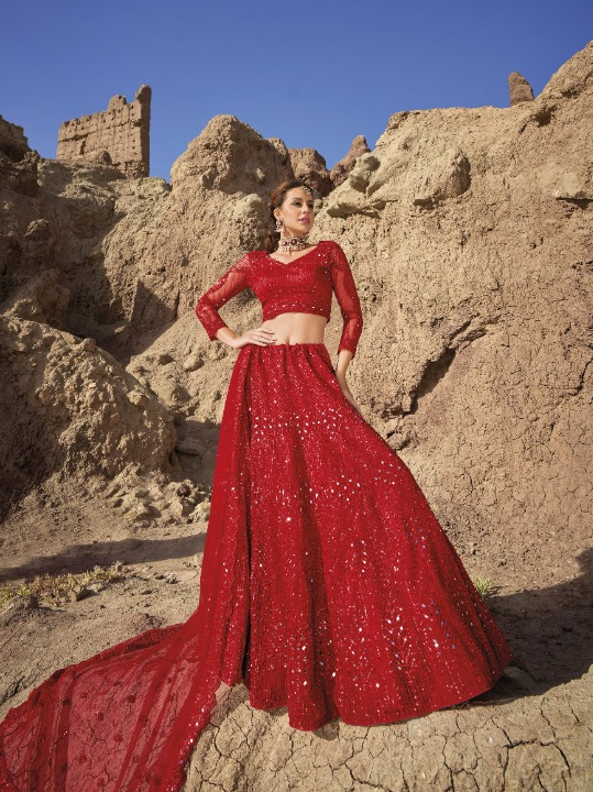 Buy Red Lehenga In Online-STORI