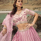 Light Pink Embroidered Georgette Lehenga