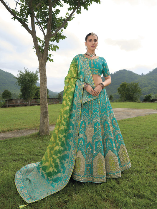 Buy Green Lehenga Online -STORI