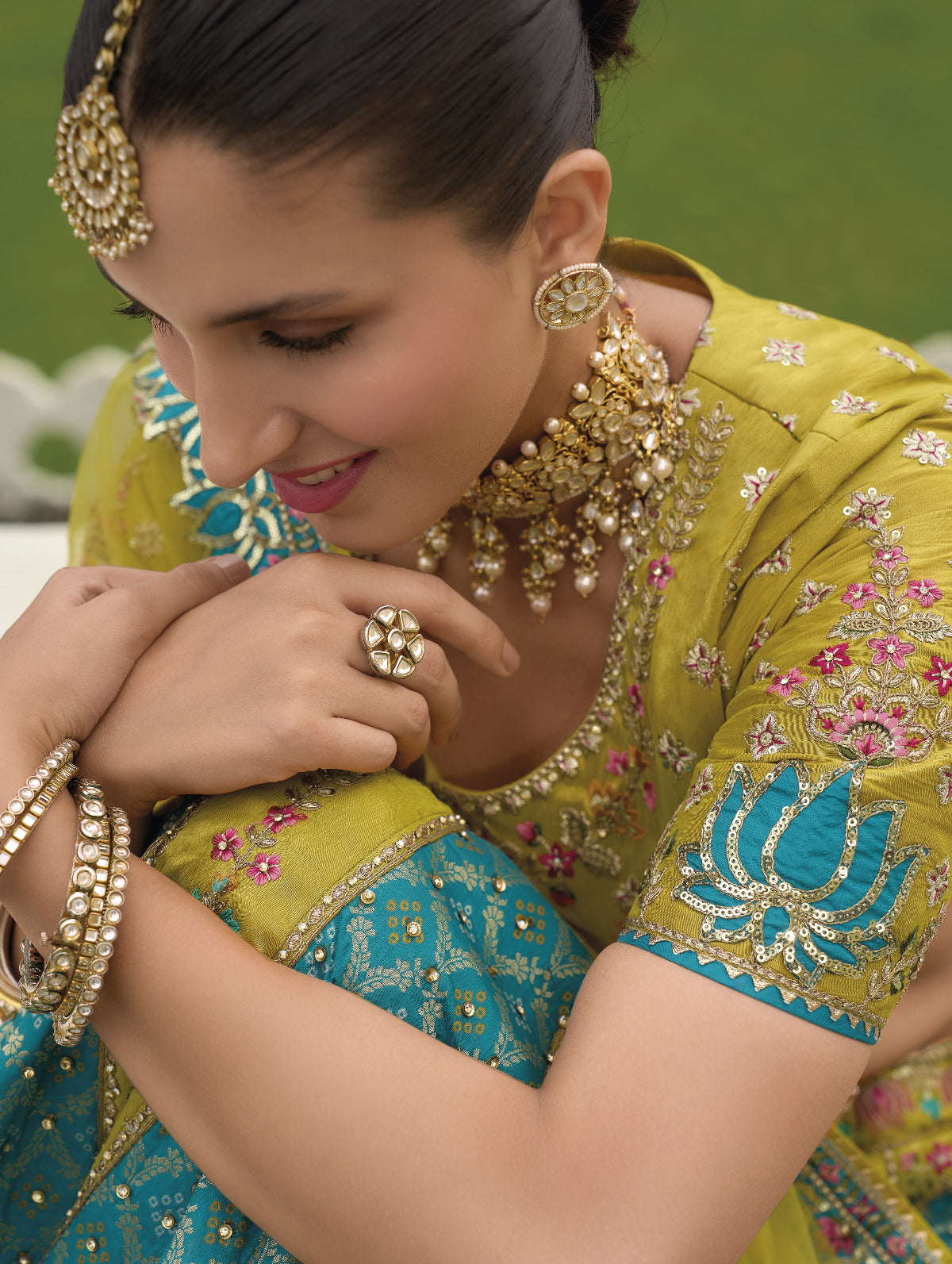 Buy Green Lehenga In Online -STORI