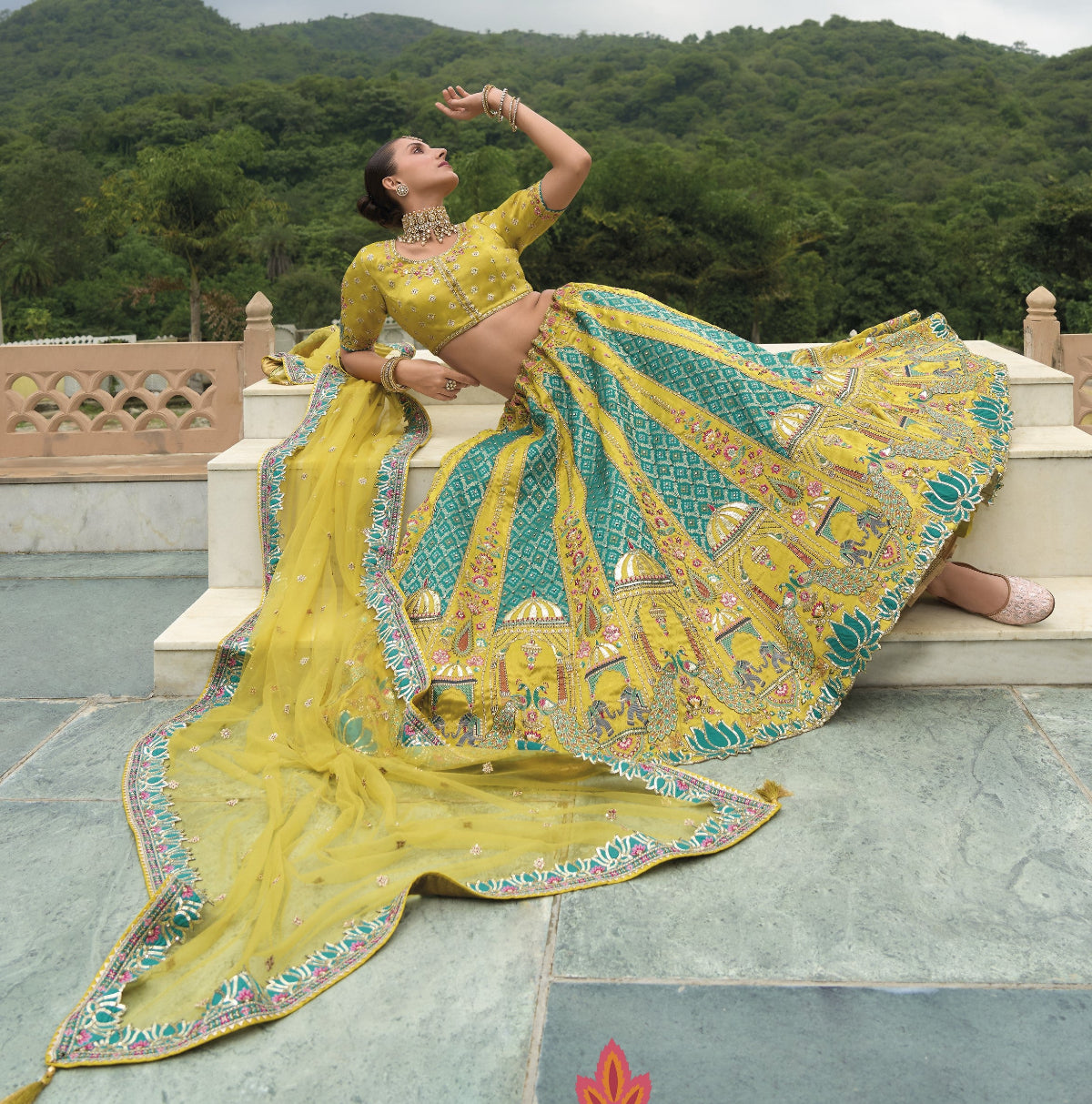 Buy Green Lehenga In Online -STORI