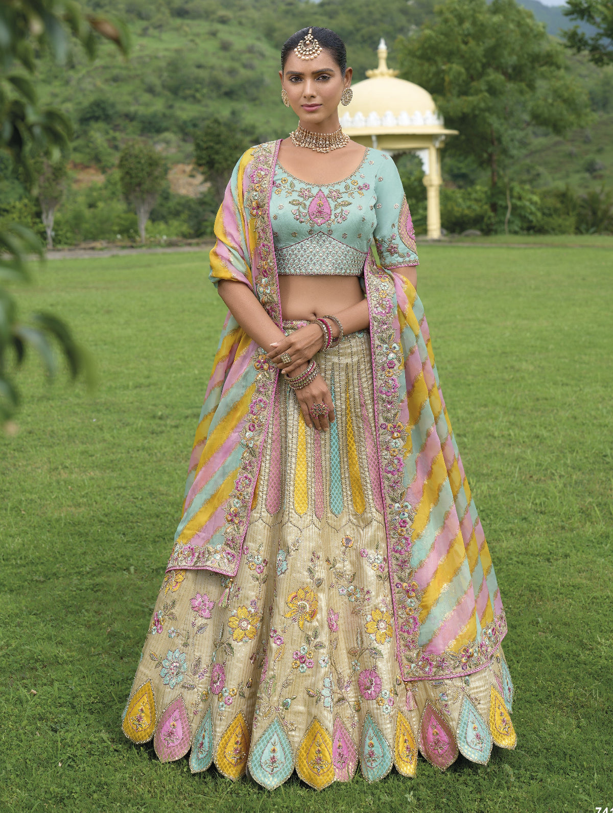Buy Gold Lehenga In Online -STORI