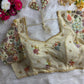 Pastel Shades Soft Silk Blouse With Hand Embroidery