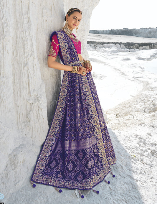 Buy Blue Silk Saree Online-STORI