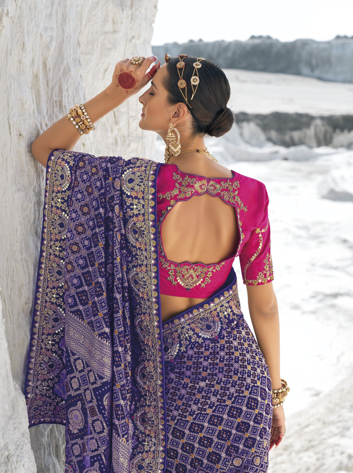 Buy Blue Silk Saree Online-STORI