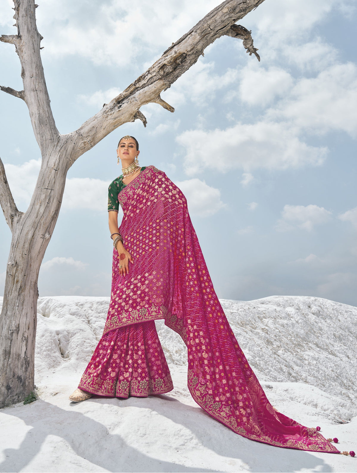 Buy Pink Pure Silk Saree Online-STORI