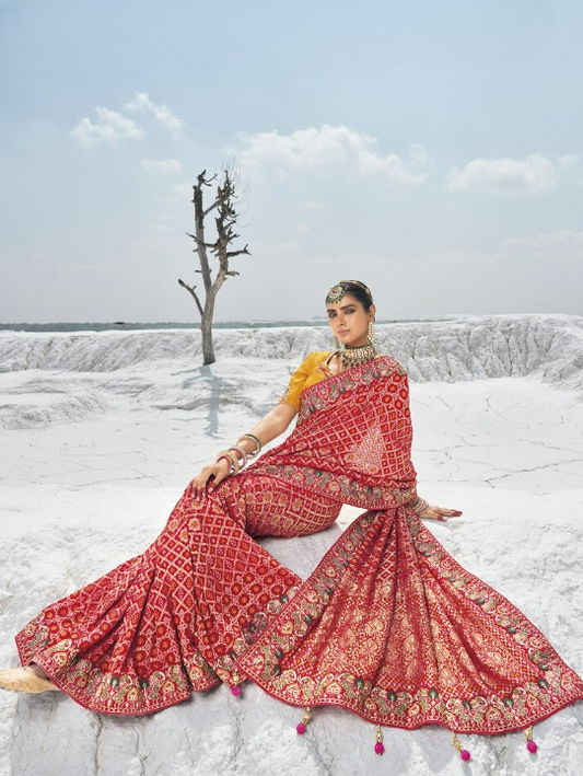Shop Red Silk Saree Online-STORI