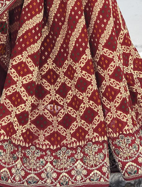 Buy Maroon Bridal Silk Saree Online-STORI