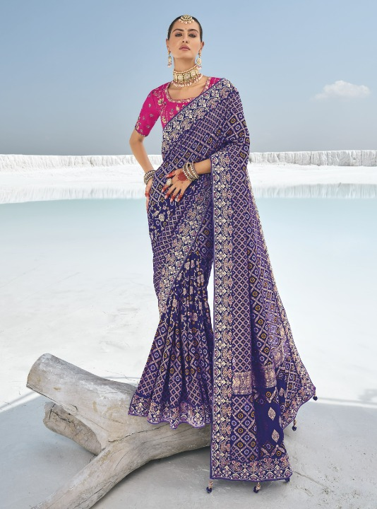 Shop Purple Silk Saree Online- STORI