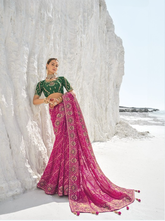 Shop Pink Bridal Silk Saree Online-STORI