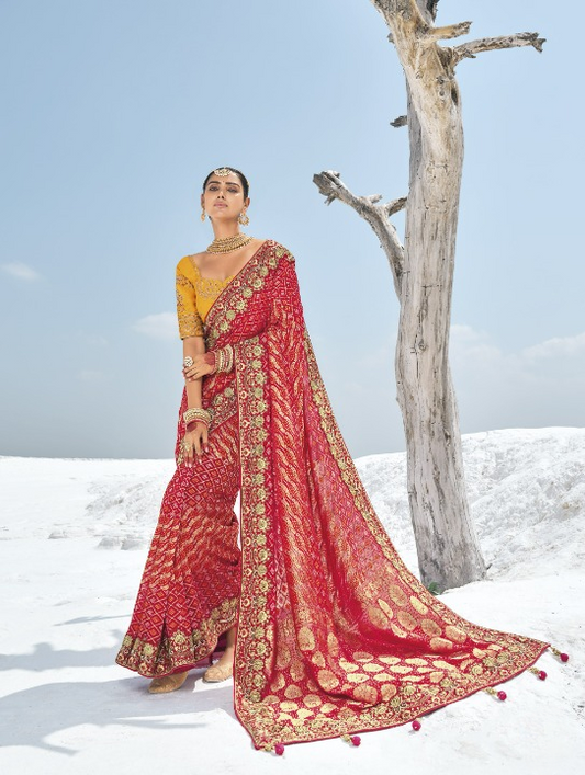 Shop Red Silk Saree In Online-STORI