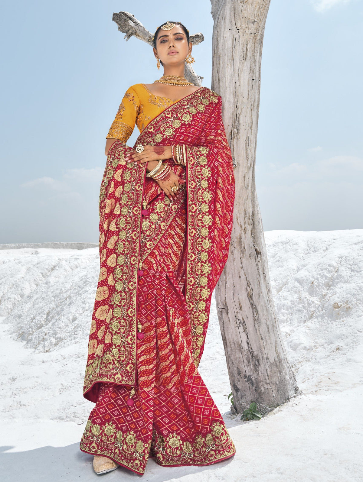 Shop Red Silk Saree In Online-STORI