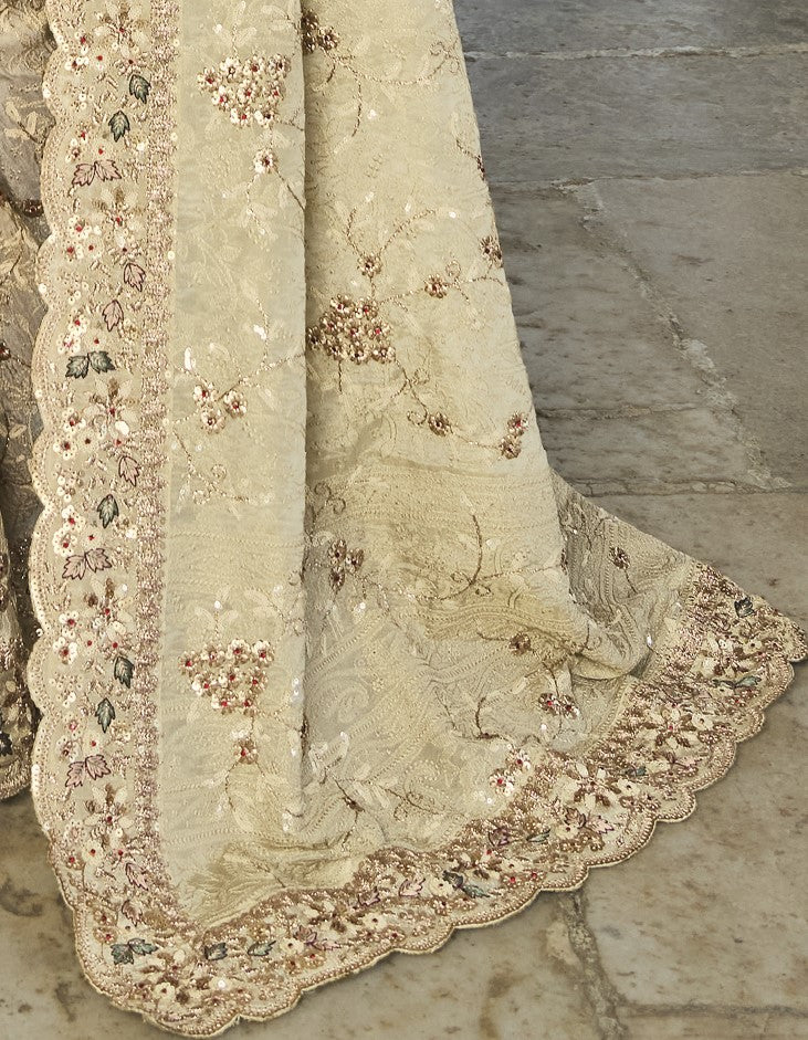 Buy Beige Banarasi Saree Online-STORI