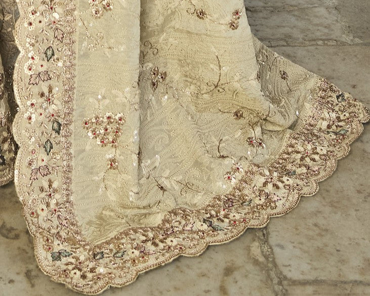 Buy Gold Banarasi Silk Saree Online-STORI