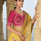 Buy Yellow Banarasi Silk Saree Online-STORI