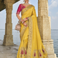 Buy Yellow Banarasi Silk Saree Online-STORI