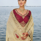 Buy Cream Banarasi Silk Saree Online- STORI