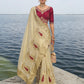 Buy Cream Banarasi Silk Saree Online- STORI