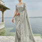 Shop Grey Banarasi Silk Saree Online-STORI