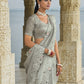 Shop Grey Banarasi Silk Saree Online-STORI