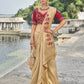 Buy Gold Banarasi Silk Saree Online-STORI