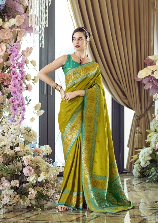 Green Banarasi Saree Shop Online-STORI
