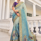 Buy Blue Banarasi Silk Saree Online-STORI
