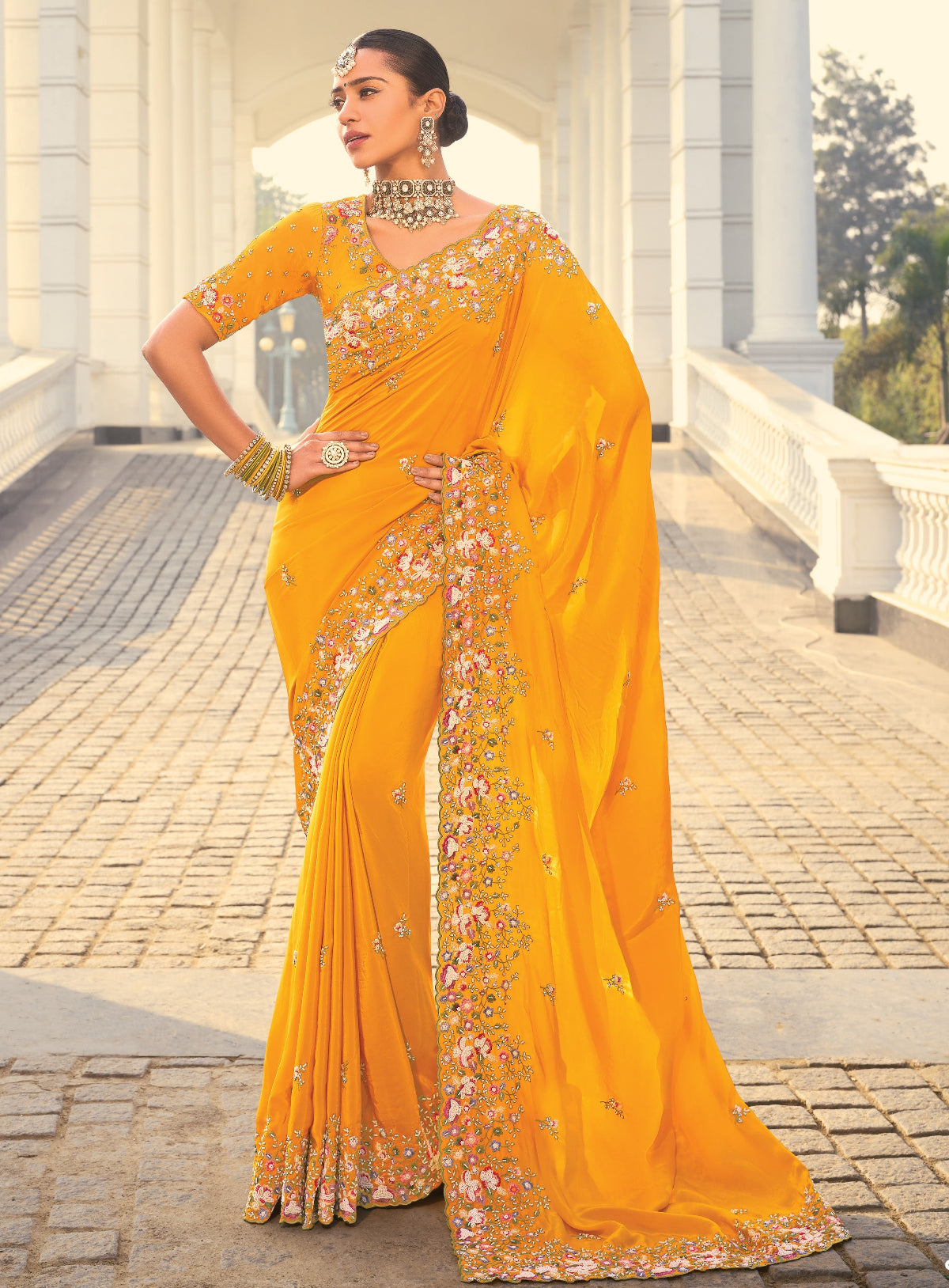 Shop Yellow Silk Saree Online- STORI