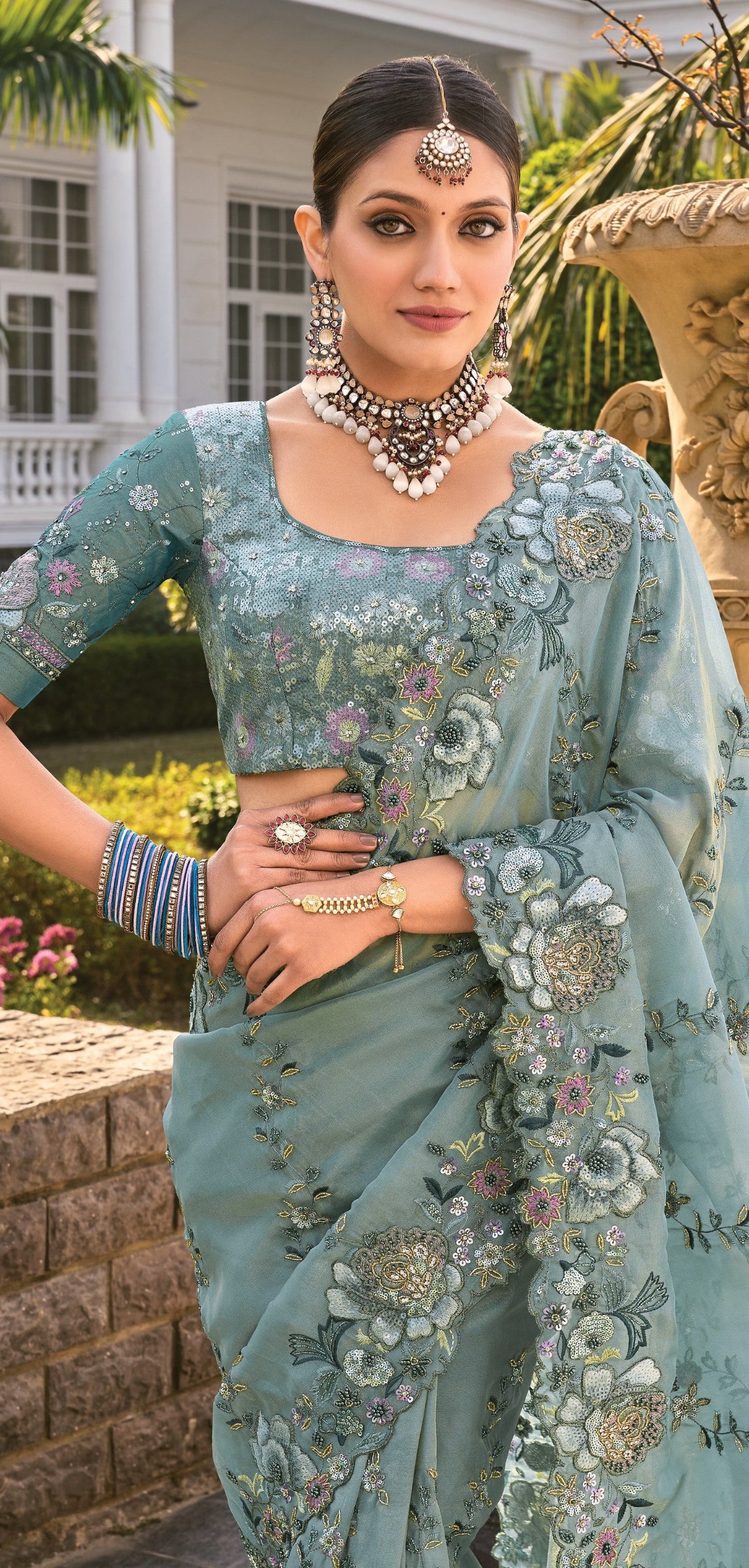 Buy Green Banarasi Silk Saree Online-STORI