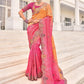 Shop Peach Banarasi Silk Saree Online-STORI
