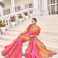 Shop Peach Banarasi Silk Saree Online-STORI