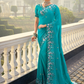 Buy Firozi Banarasi Silk Saree Online-STORI