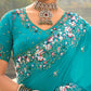 Buy Firozi Banarasi Silk Saree Online-STORI