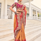 Shop Peach Banarasi Silk Saree Online-STORI